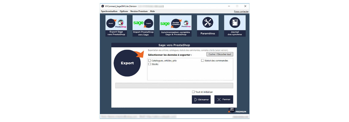 connecteur sage PrestaShop